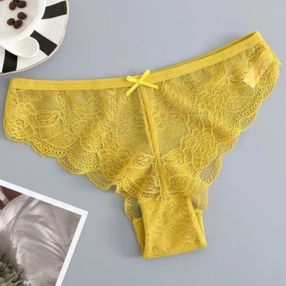 Women’s 6pc Lace Semi-Sheer Bikini Panties Set - Picture 7 of 10